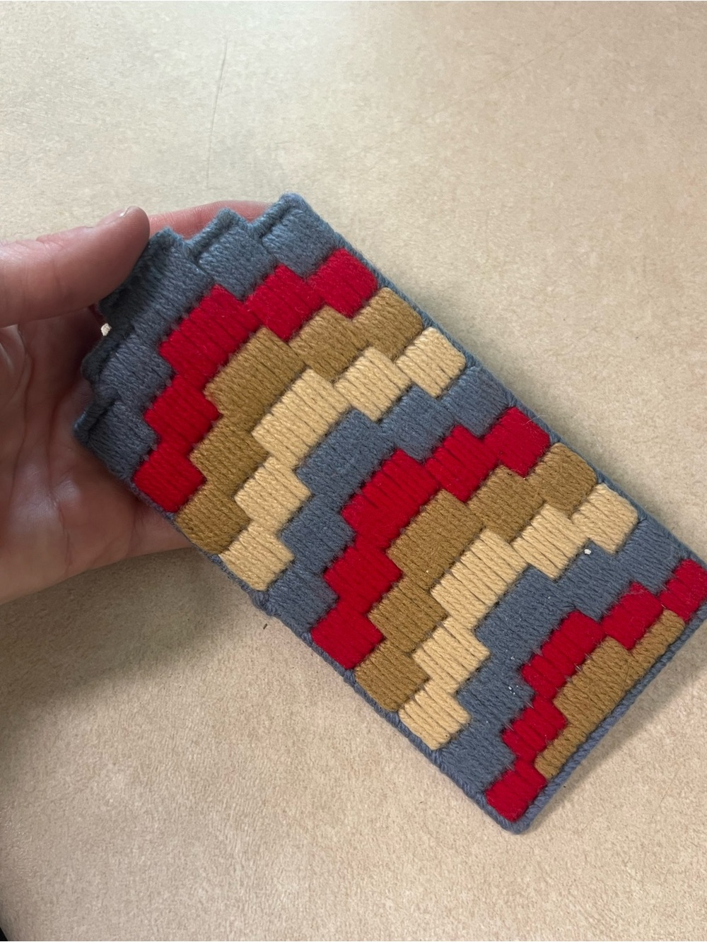 Vintage 70s Bargello Needlepoint Glasses Case